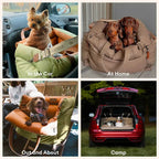 Funny Fuzzy Pet Car Seat Carrier Green Waterproof Anti-Scratch Travel Bed for Dogs Cats — Image 10