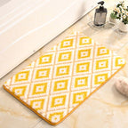 Luxury Bath Mat Non-Slip Memory Foam Geometric Pattern Absorbent Soft Plush Rug Bathroom Decor — Main Image