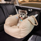 Funny Fuzzy Pet Car Seat Bed Soft Washable Cushion Safety Strap Anti-Slip Bottom — Image 4