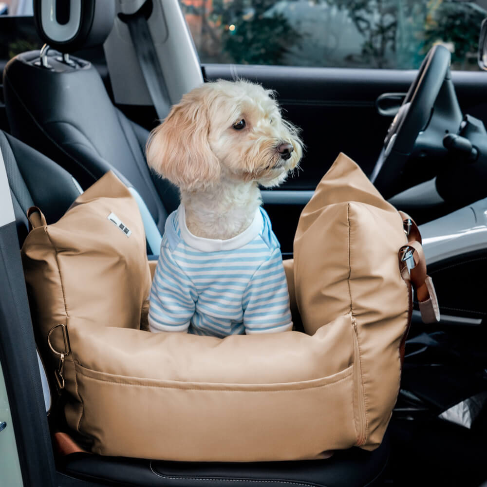 Funny Fuzzy Pet Car Seat Carrier Water-Resistant Travel Bed for Small Dogs Cats — Image 25
