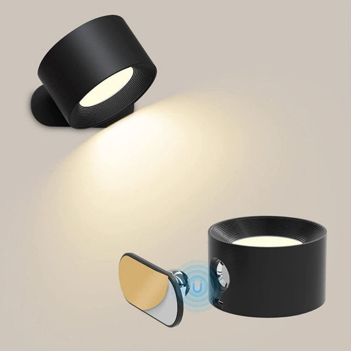 Modern Adjustable Wall Light LED Rechargeable Remote Control Wood Black White — Image 11