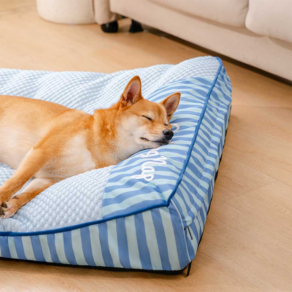 FUNNYFUZZY Orthopedic Dog Bed Blue Gel Memory Foam Washable Cover Large Size Pet Mattress — Image 2