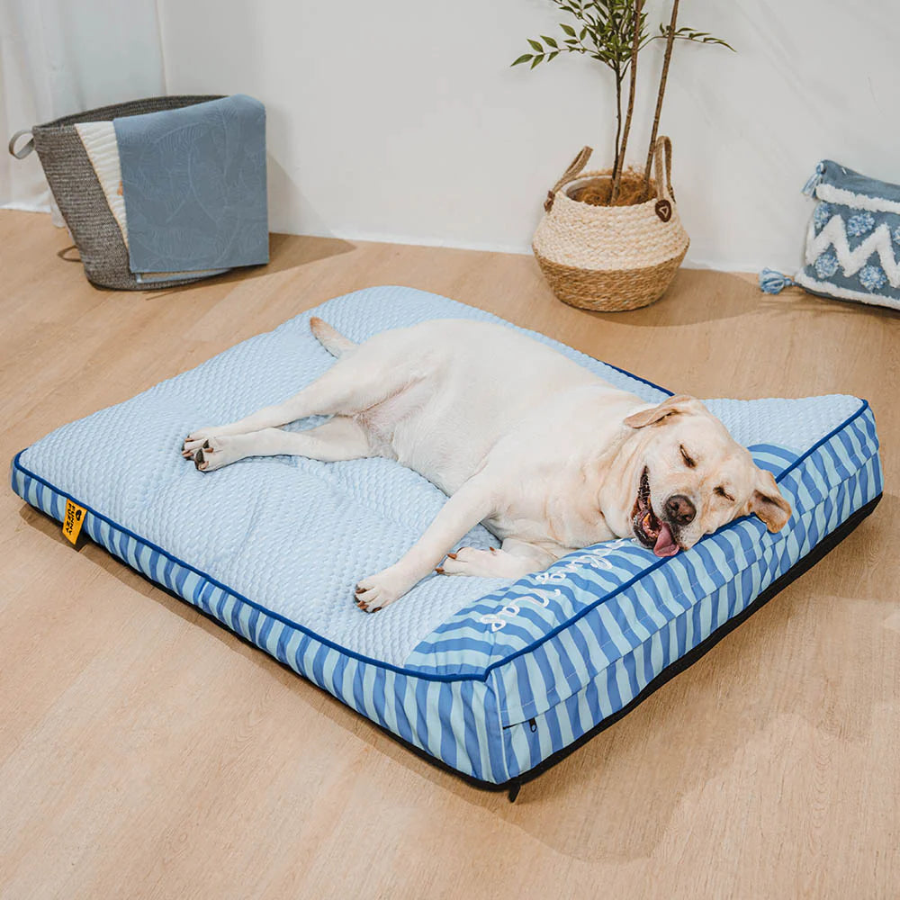 FUNNYFUZZY Orthopedic Dog Bed Blue Gel Memory Foam Washable Cover Large Size Pet Mattress — Image 8