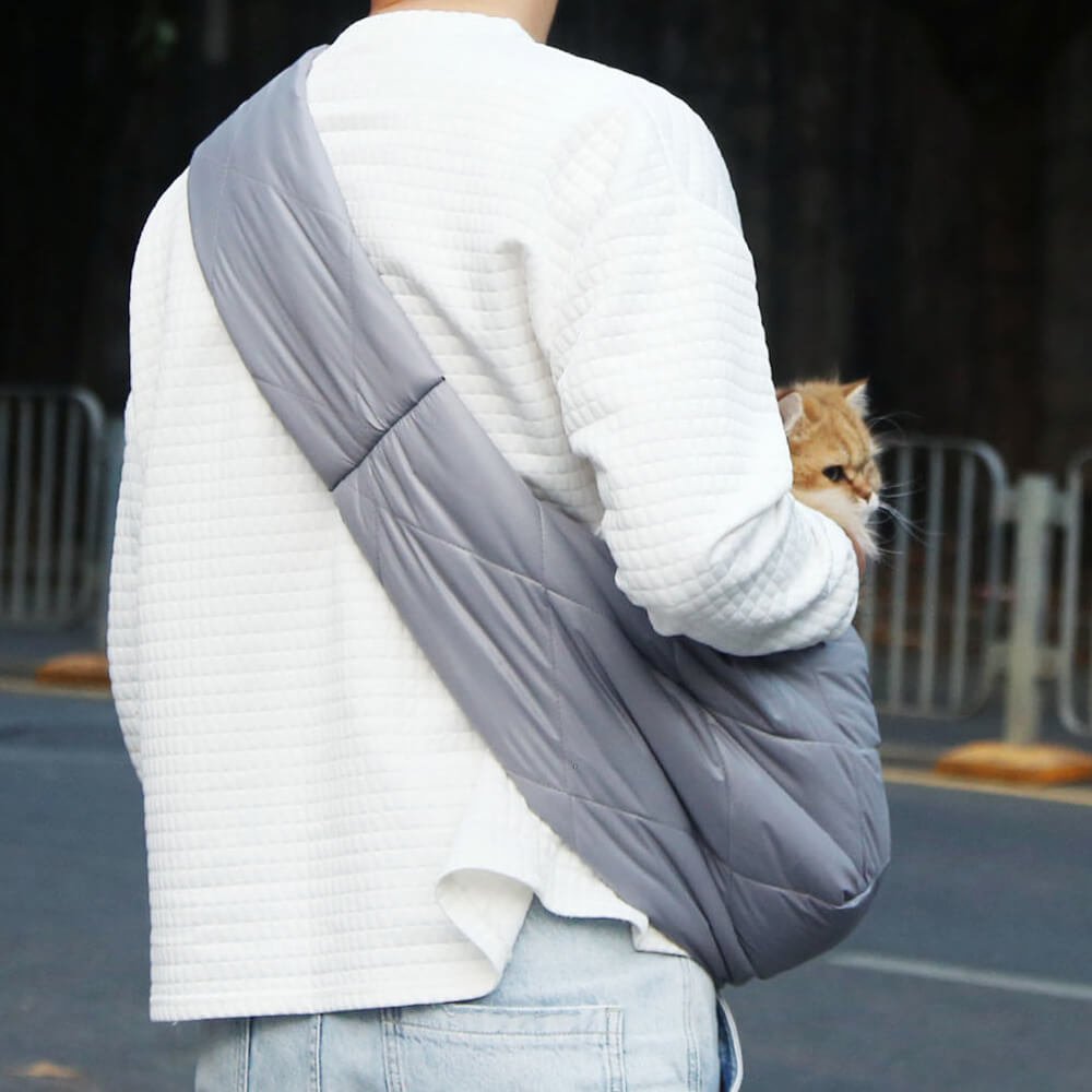 Pet Sling Carrier Bag Quilted Soft Padded Shoulder Sling for Small Dogs Cats Safety Clasp Pocket — Image 9