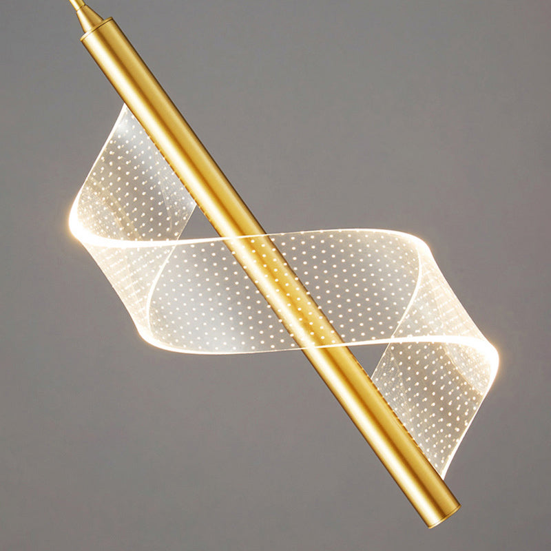Modern Spiral LED Pendant Light Gold Metal Adjustable Dimmable 40cm — Image 9