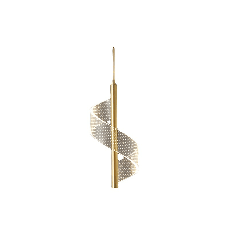 Modern Spiral LED Pendant Light Gold Metal Adjustable Dimmable 40cm — Image 14