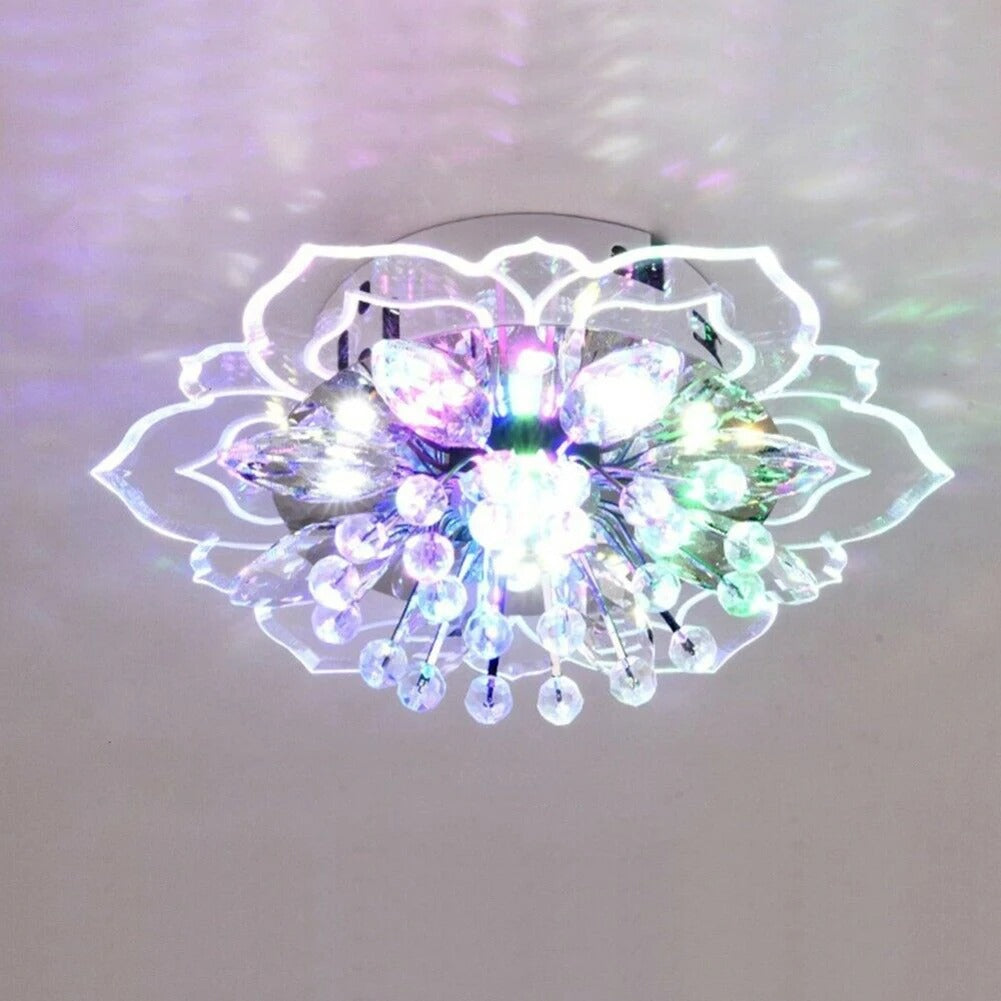 Luxury Crystal LED Ceiling Light Fixture - Multi-Color, Acrylic, 16-inch — Image 7