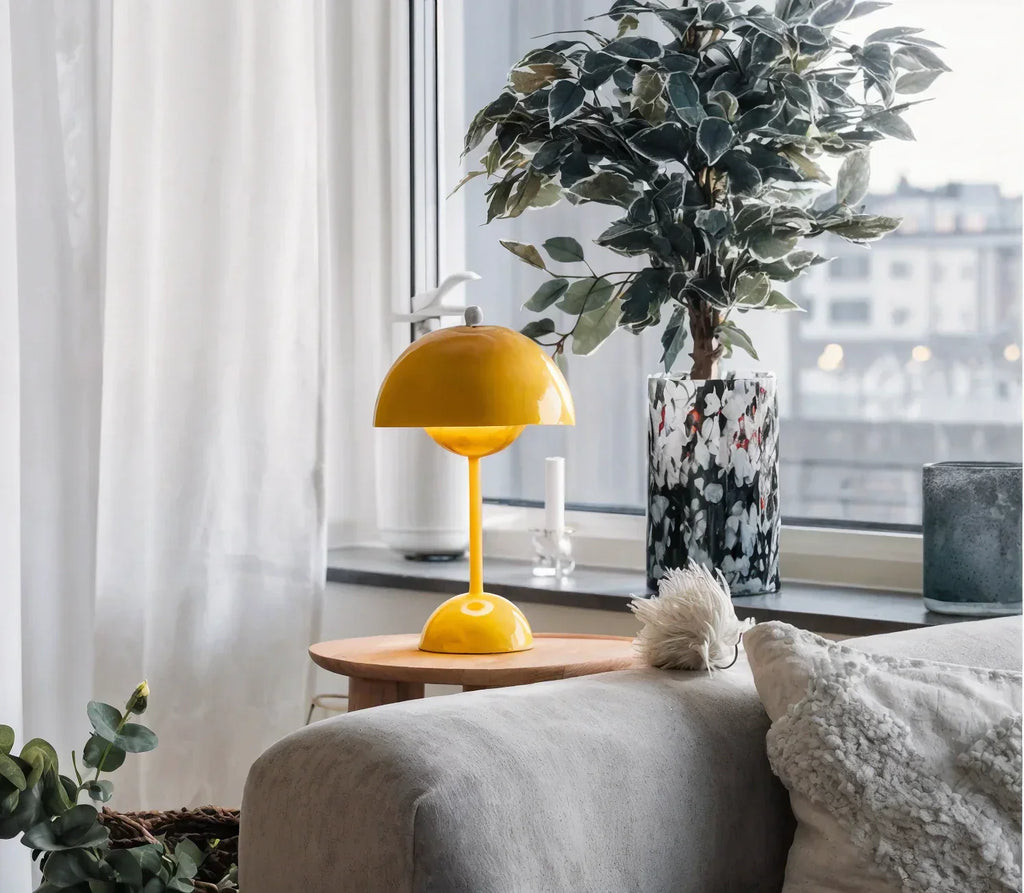 Modern Dome Table Lamp Metal Finish Multiple Colors 12" Height — Image 11