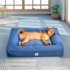 Funny Fuzzy Orthopedic Dog Bed Blue Waterproof Oxford Fabric Large — Image 12