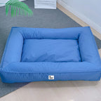 Funny Fuzzy Orthopedic Dog Bed Blue Waterproof Oxford Fabric Large — Image 19