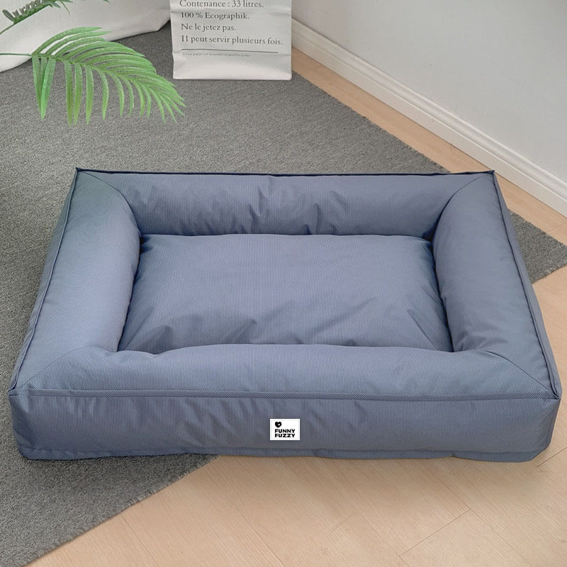 Funny Fuzzy Orthopedic Dog Bed Blue Waterproof Oxford Fabric Large — Image 20