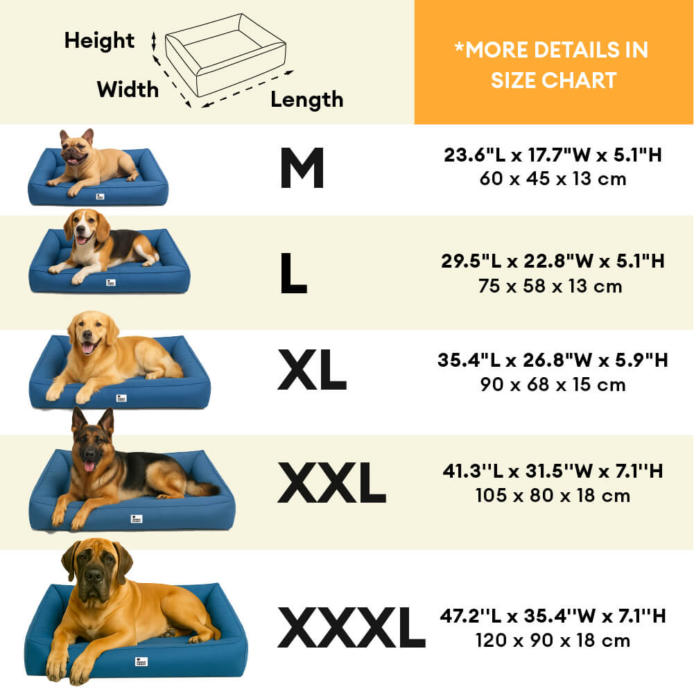 Funny Fuzzy Orthopedic Dog Bed Blue Waterproof Oxford Fabric Large — Image 9