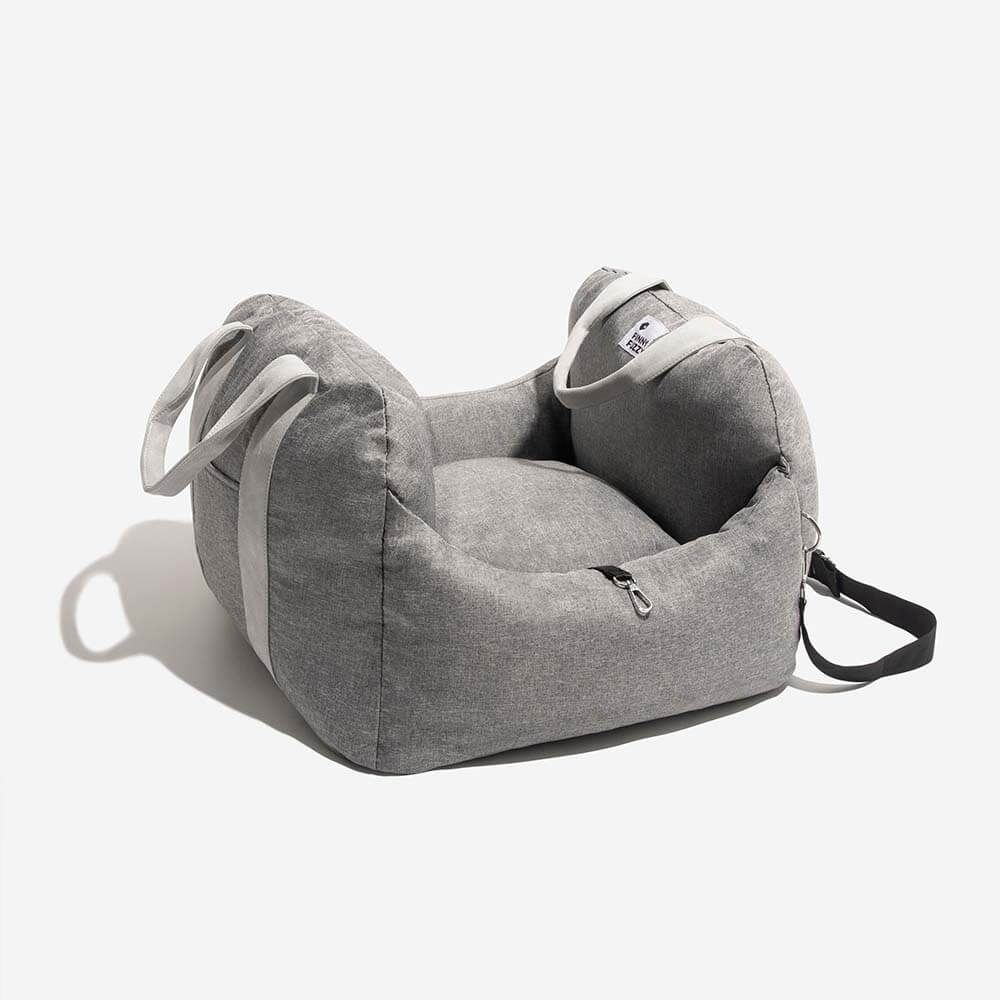 Funny Fuzzy Pet Car Seat Bed Soft Washable Cushion Safety Strap Anti-Slip Bottom — Image 22