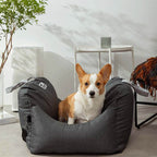Funny Fuzzy Pet Car Seat Bed Soft Washable Cushion Safety Strap Anti-Slip Bottom — Image 15