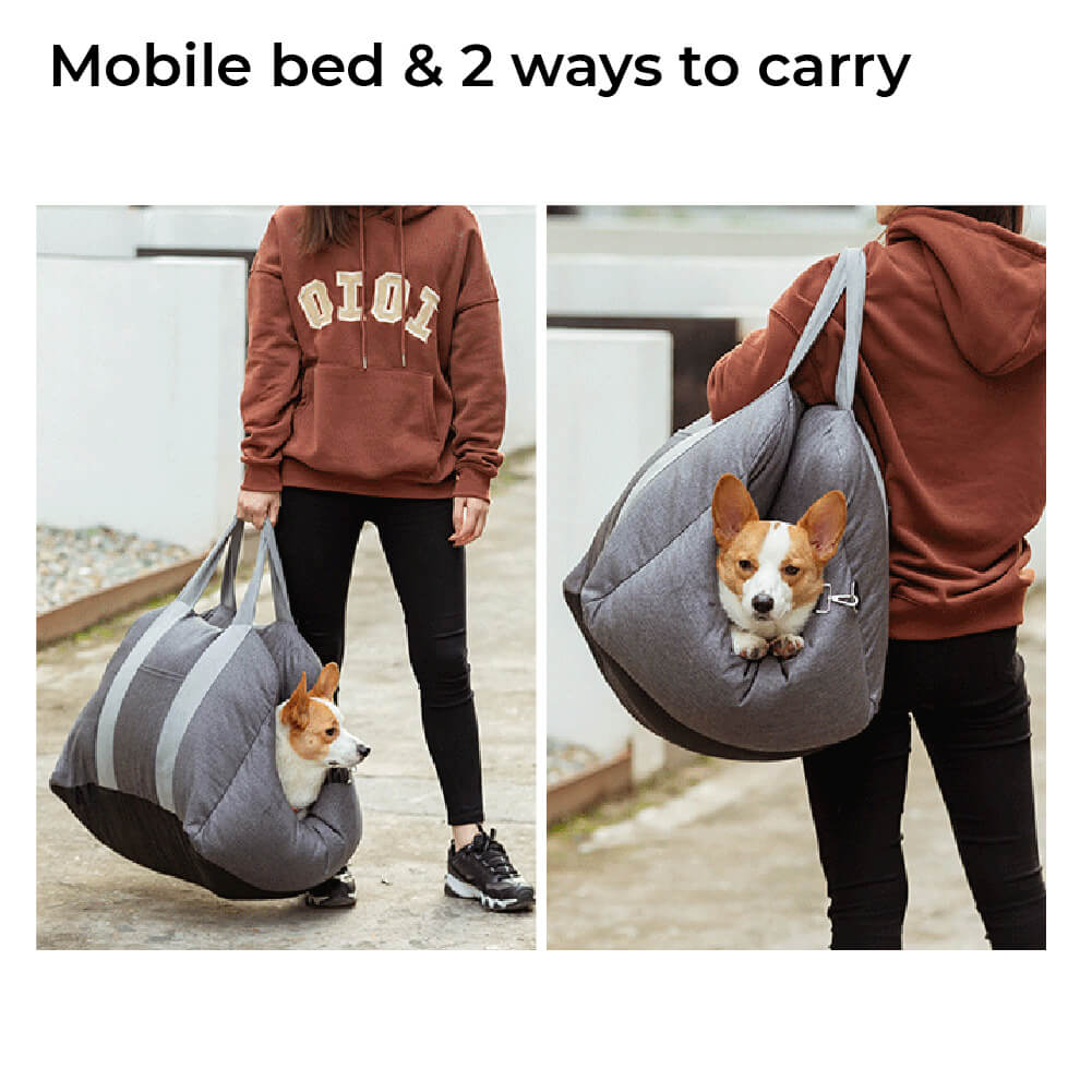 Funny Fuzzy Pet Car Seat Bed Soft Washable Cushion Safety Strap Anti-Slip Bottom — Image 9