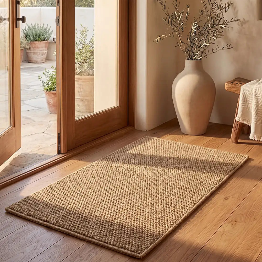 Faux Sisal Indoor Area Rug Scratch-Resistant Non-Slip Floor Mat Beige Brown Grey — Image 8