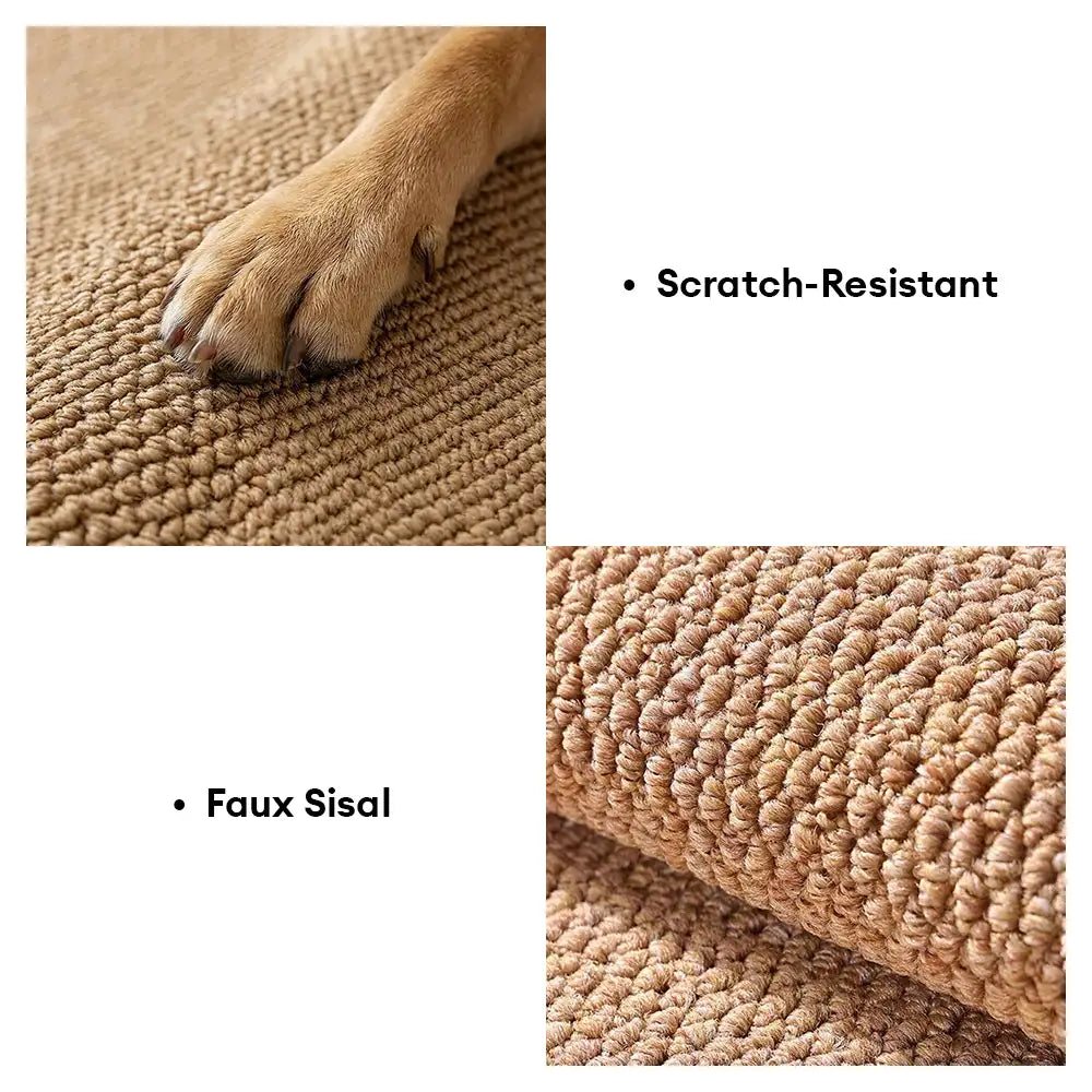 Faux Sisal Indoor Area Rug Scratch-Resistant Non-Slip Floor Mat Beige Brown Grey — Image 5