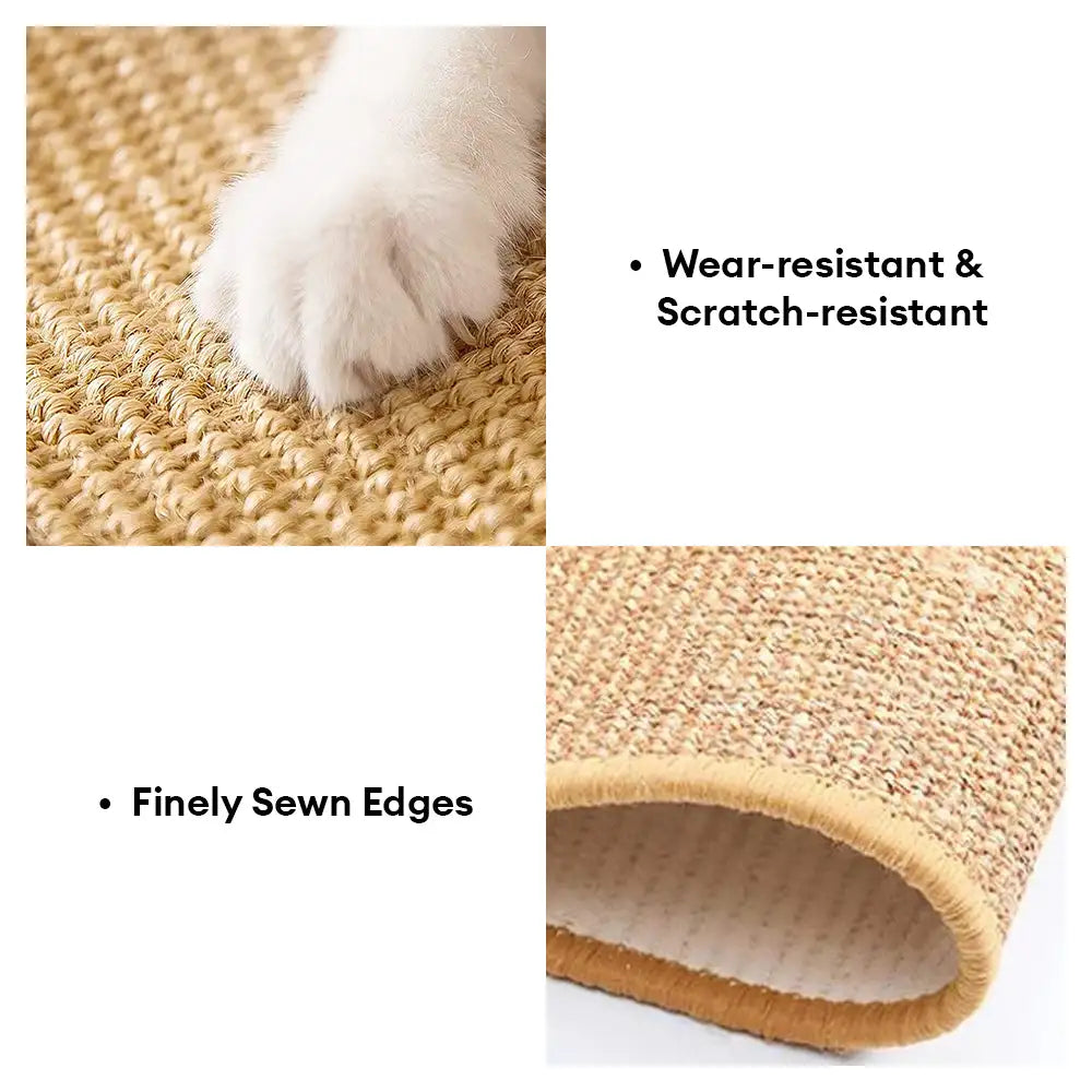 Premium Cat Scratching Pad Sisal Scratch Mat Furniture Protector Beige Durable for Sofa Wall Pet-Friendly — Image 5