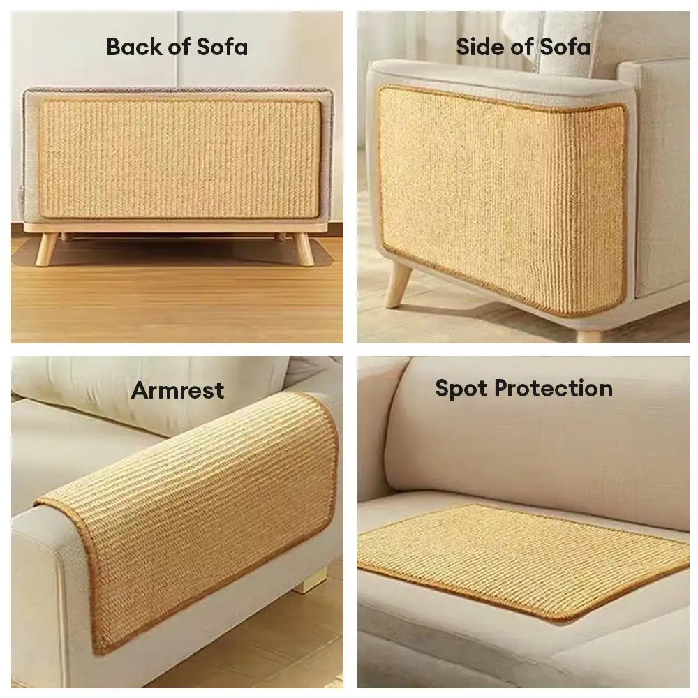 Premium Cat Scratching Pad Sisal Scratch Mat Furniture Protector Beige Durable for Sofa Wall Pet-Friendly — Image 4