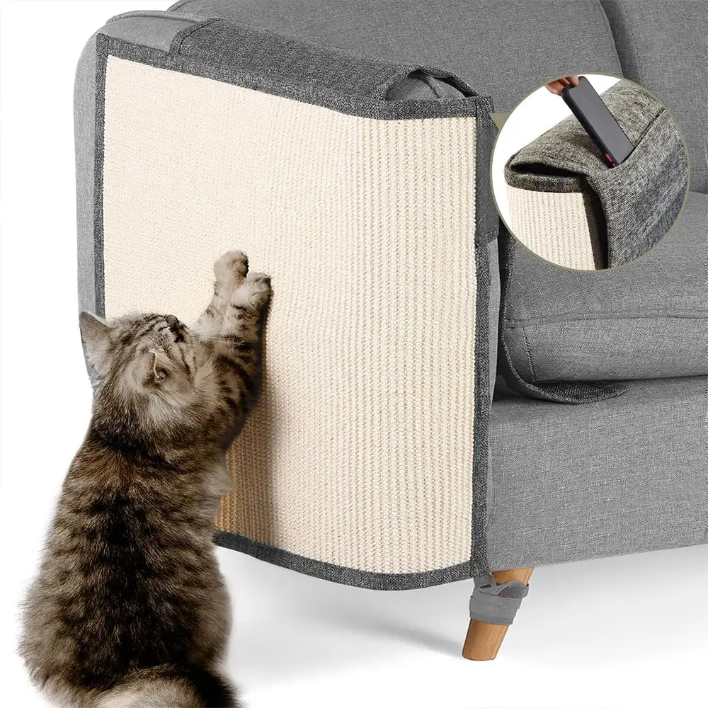 Cat Sofa Protector Durable Sisal Scratch Mat Beige for Armrest Protection — Image 3