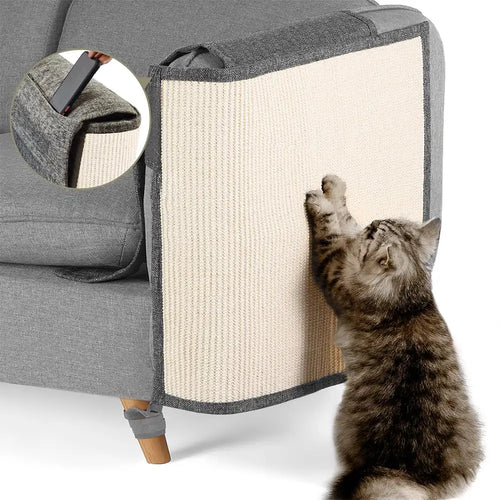 Cat Sofa Protector Durable Sisal Scratch Mat Beige for Armrest Protection — Main Image
