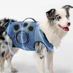 Pet Carrier Backpack Denim Fabric Breathable Mesh Safety Buckles — Image 7