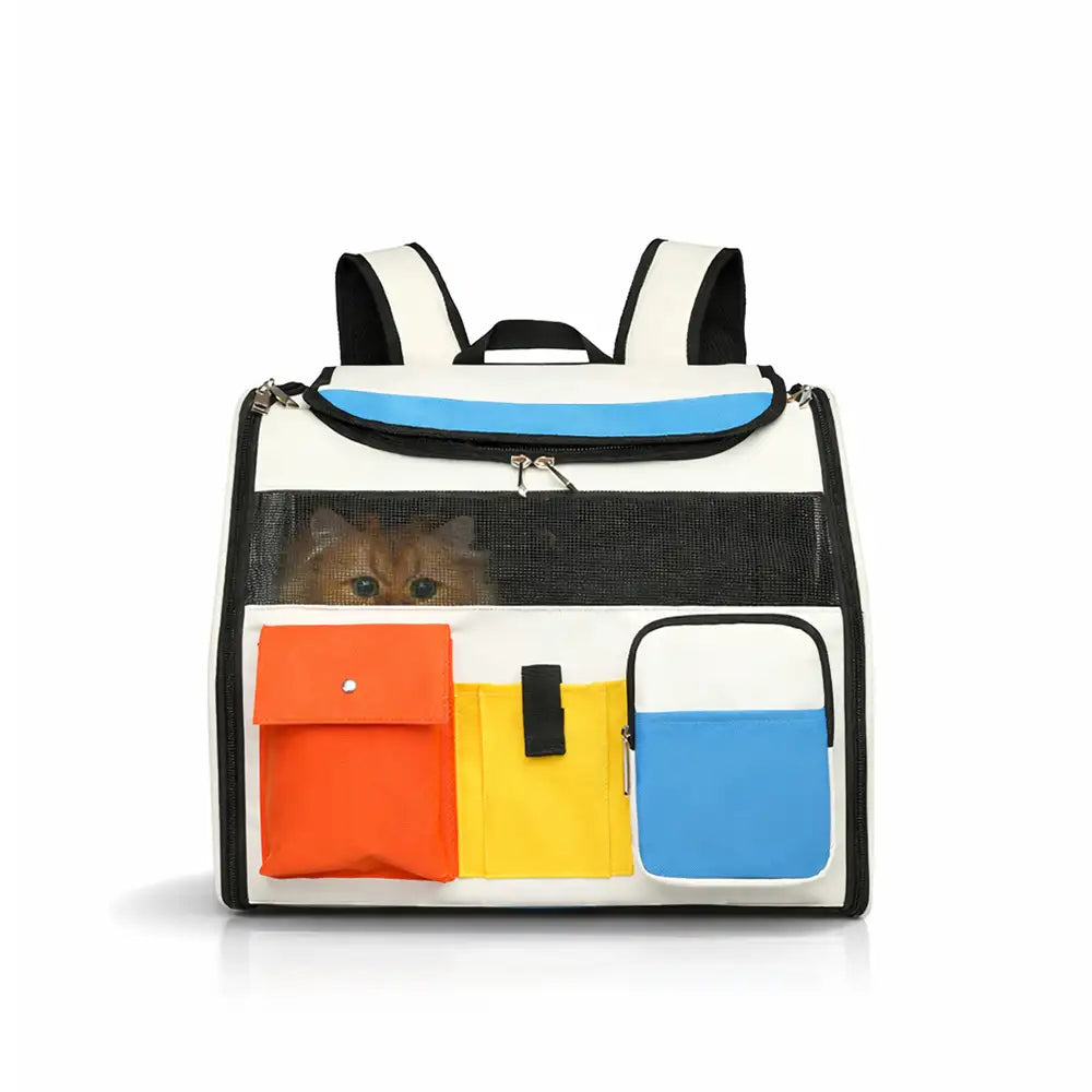 Pet Carrier Backpack with Wheels Convertible Travel Bag for Cats Dogs Breathable Mesh Multi-Pocket — Image 11