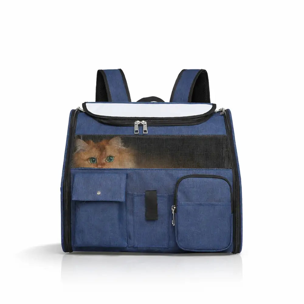 Pet Carrier Backpack with Wheels Convertible Travel Bag for Cats Dogs Breathable Mesh Multi-Pocket — Image 12