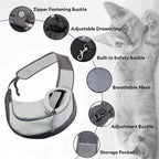 Pet Sling Carrier Bag Breathable Mesh Adjustable Strap Safety Buckle for Small Dogs Cats — Image 3