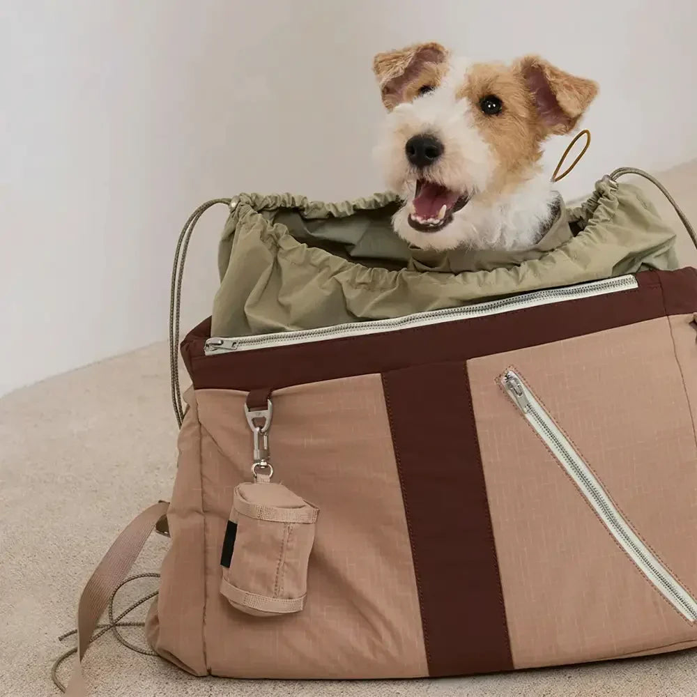 Pet Carrier Bag for Small Dogs and Cats – Waterproof Travel Tote with Adjustable Straps, Beige — Image 4