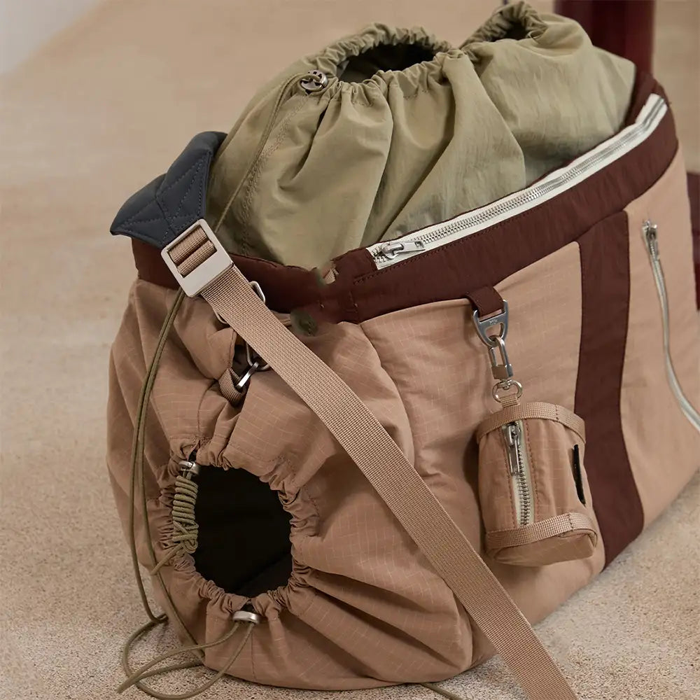 Pet Carrier Bag for Small Dogs and Cats – Waterproof Travel Tote with Adjustable Straps, Beige — Image 7