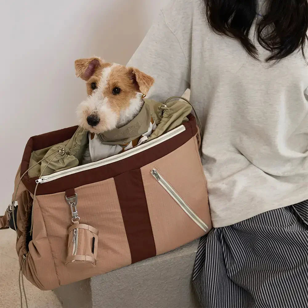Pet Carrier Bag for Small Dogs and Cats – Waterproof Travel Tote with Adjustable Straps, Beige — Image 8