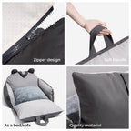 Funny Fuzzy Pet Car Seat Bed Convertible Travel Carrier with Safety Strap and Zipper Design — Image 3