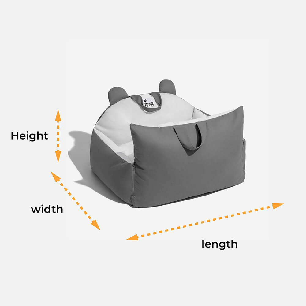 Funny Fuzzy Pet Car Seat Bed Convertible Travel Carrier with Safety Strap and Zipper Design — Image 23