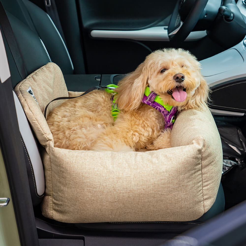 Funny Fuzzy Pet Car Seat Bed Durable Washable Fabric Safety Straps Anti-Slip Design for Dogs — Image 7
