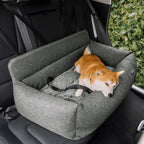 Funny Fuzzy Pet Car Seat Bed Durable Washable Fabric Safety Straps Anti-Slip Design for Dogs — Image 2