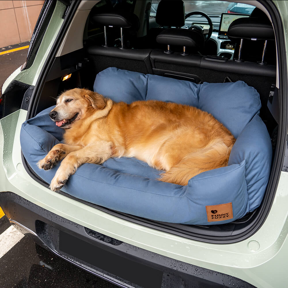Funny Fuzzy Pet Car Seat Bed Plush Cushion Safety Belts Gray — Image 29