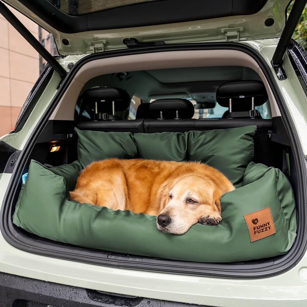 Funny Fuzzy Pet Car Seat Bed Plush Cushion Safety Belts Gray — Image 32