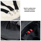 Funny Fuzzy Pet Car Seat Bed Plush Cushion Safety Belts Gray — Image 8