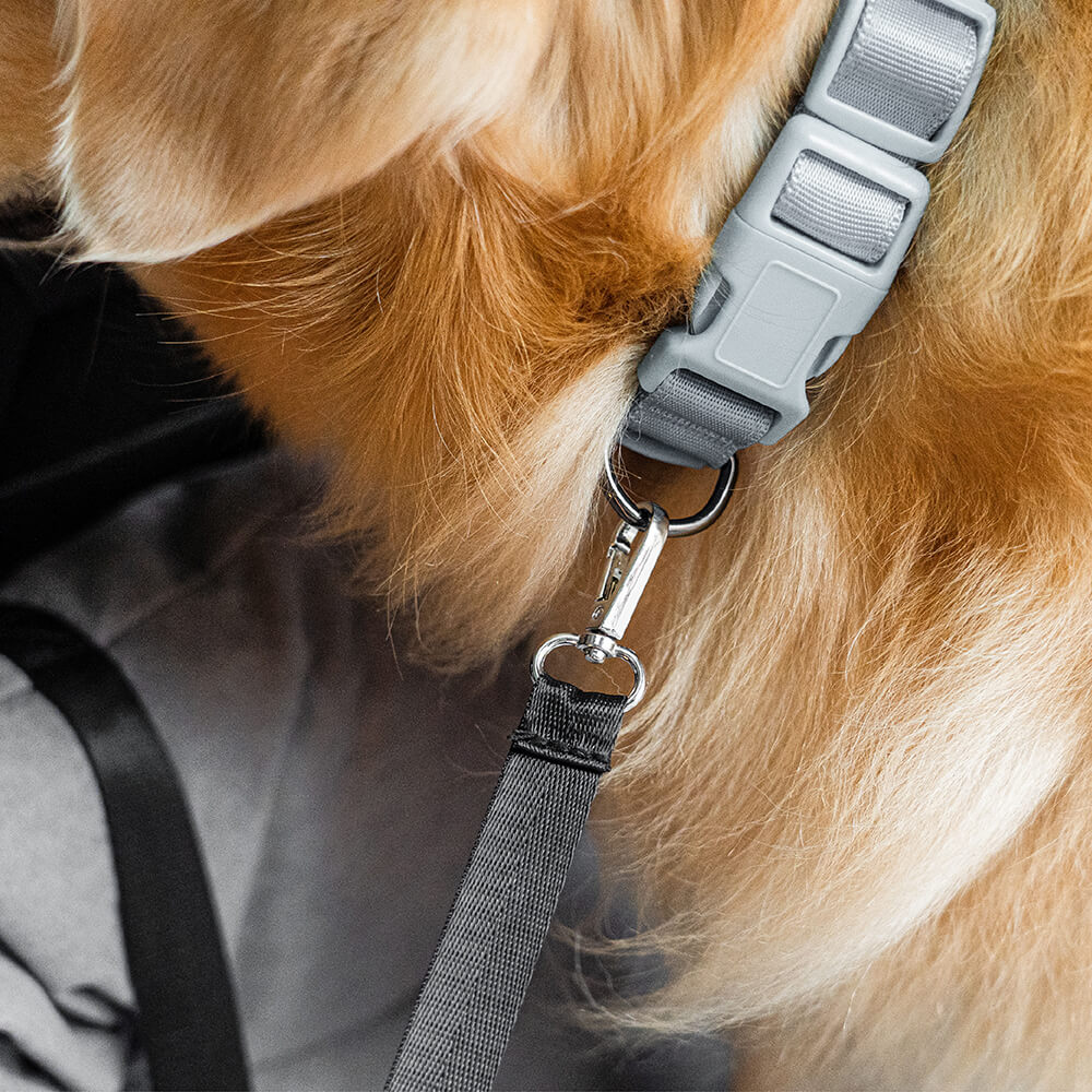 Funny Fuzzy Pet Car Seat Bed Plush Cushion Safety Belts Gray — Image 11