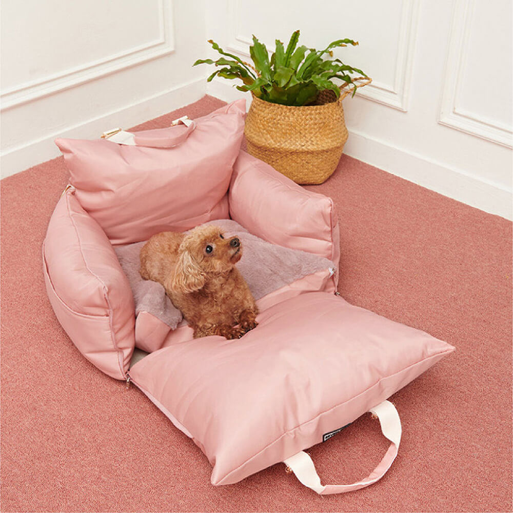 Funny Fuzzy Pet Car Seat Carrier Water-Resistant Travel Bed for Small Dogs Cats — Image 21