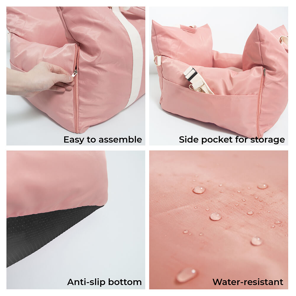 Funny Fuzzy Pet Car Seat Carrier Water-Resistant Travel Bed for Small Dogs Cats — Image 5