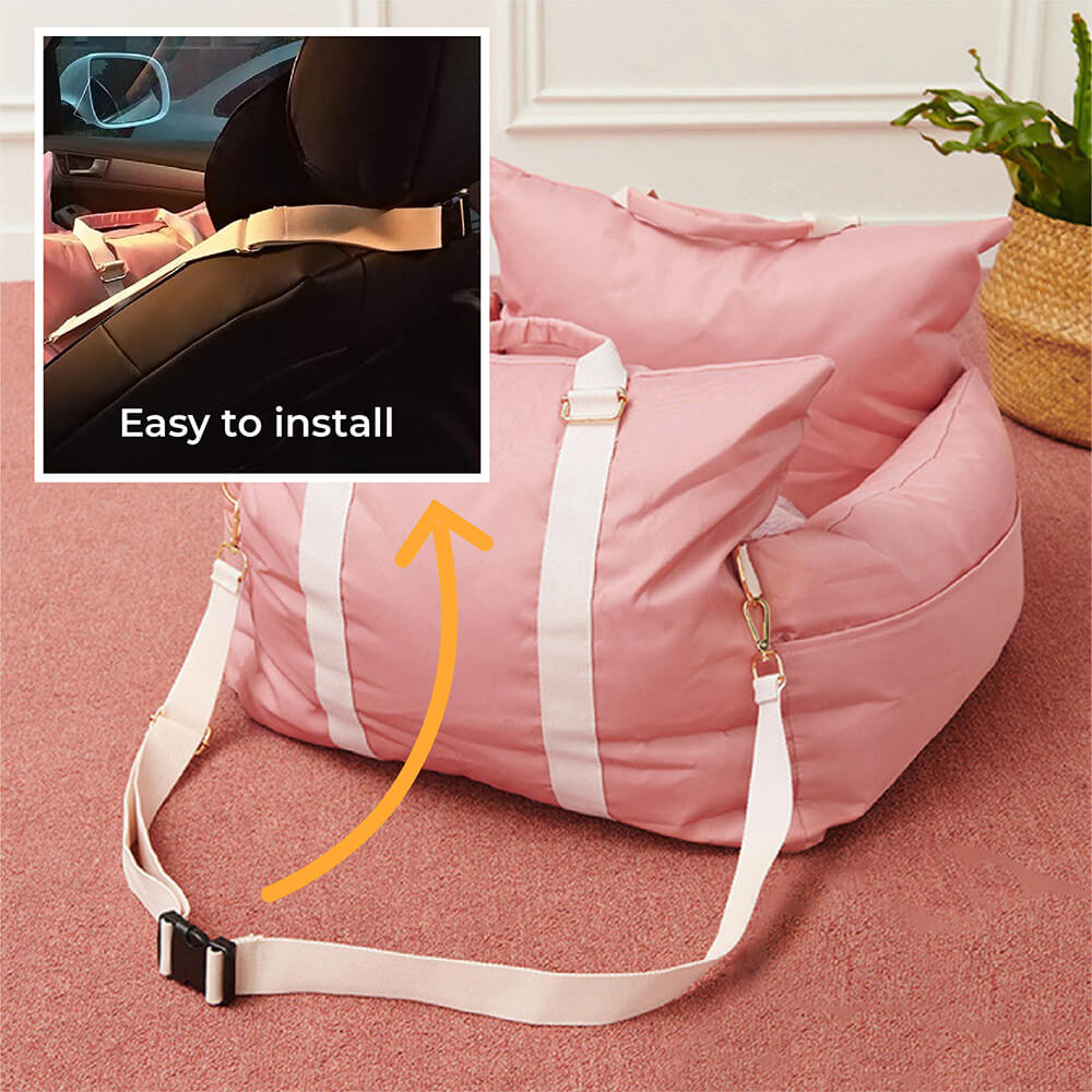 Funny Fuzzy Pet Car Seat Carrier Water-Resistant Travel Bed for Small Dogs Cats — Image 17