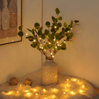 LED Lighted Faux Eucalyptus Branches with Warm White Fairy Lights for Home Decor — Image 6