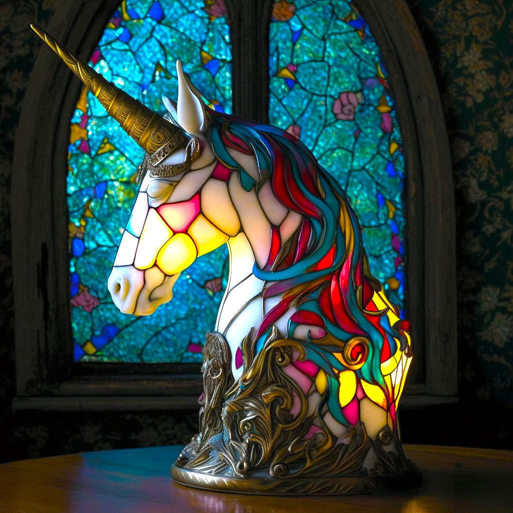 Handcrafted Stained Glass Animal Table Lamp Multicolor Decorative Accent Light — Image 8