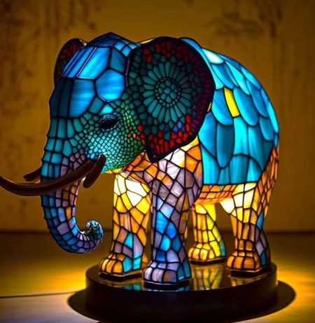 Artistic Stained Glass Unicorn Table Lamp Multicolor Tiffany Style Home Decor — Image 16