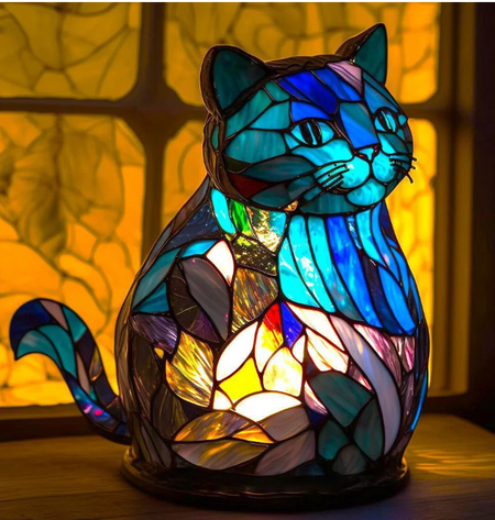 Artistic Stained Glass Unicorn Table Lamp Multicolor Tiffany Style Home Decor — Image 11