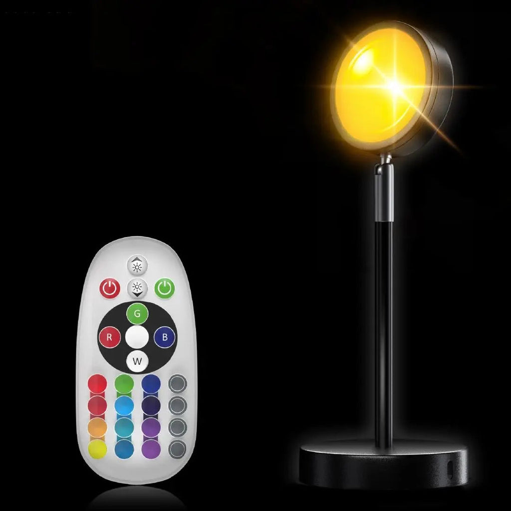 Smart LED Sunset Projection Lamp Adjustable Ambient Light Black Metal — Image 7