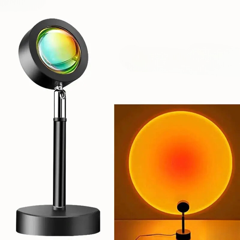 Smart LED Sunset Projection Lamp Adjustable Ambient Light Black Metal — Image 8