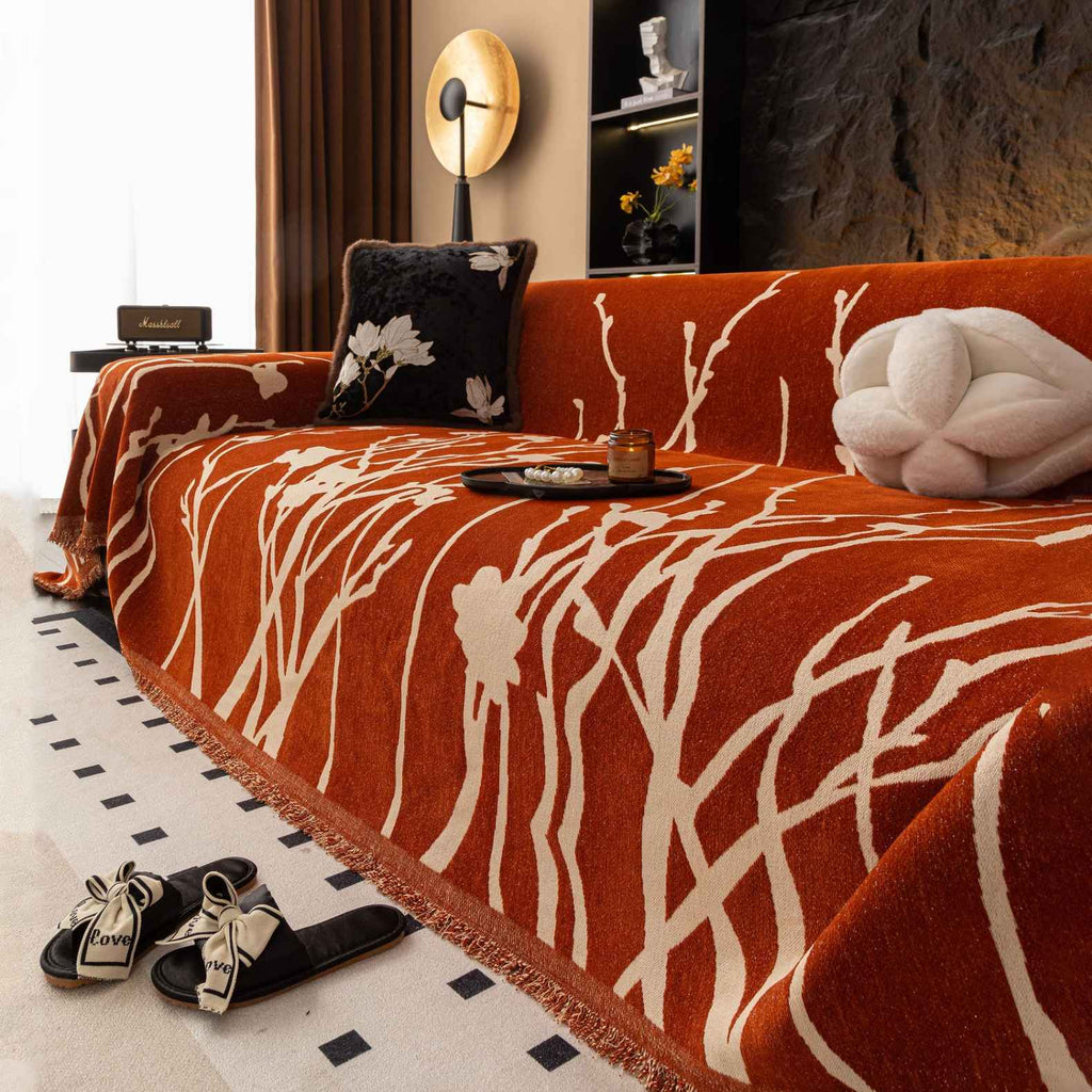 Luxury Chenille Sofa Cover Floral Pattern Couch Protector — Image 3